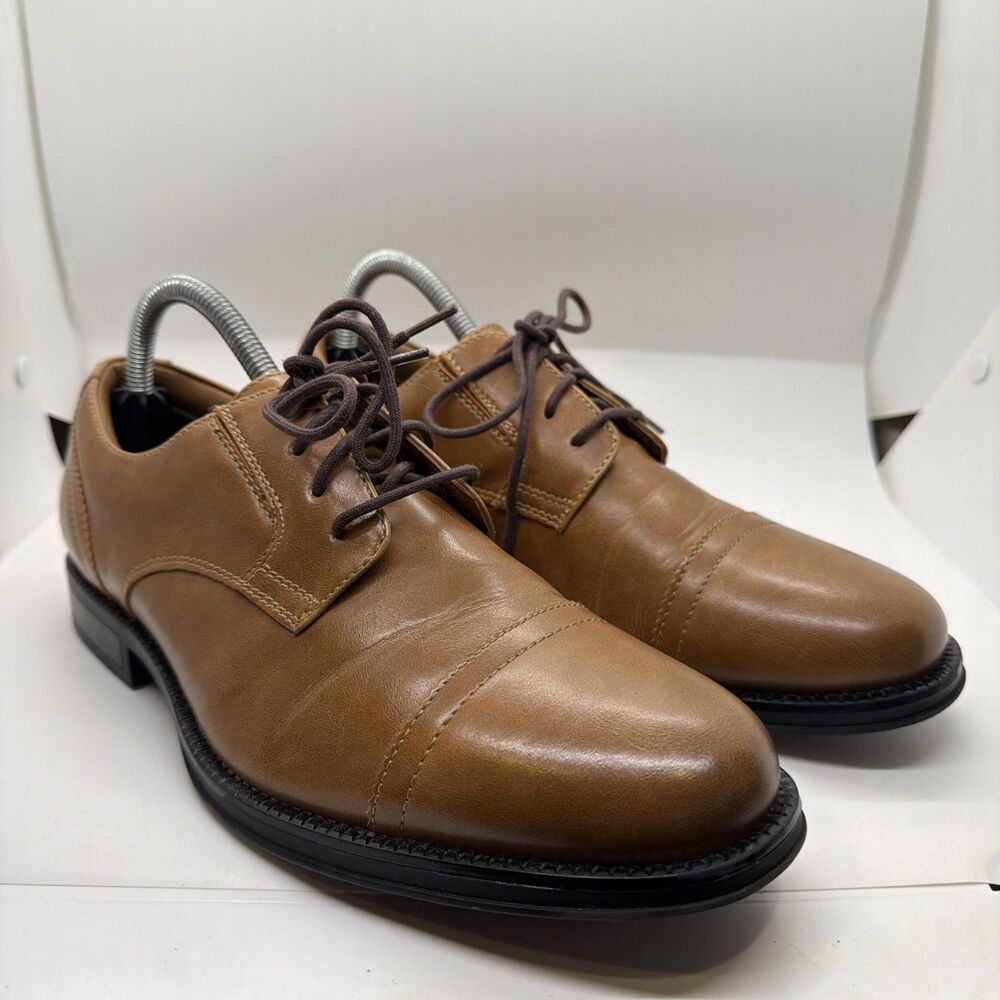 George Faux Leather Branford Oxford Shoe Comfort Footbed Brown 7.5